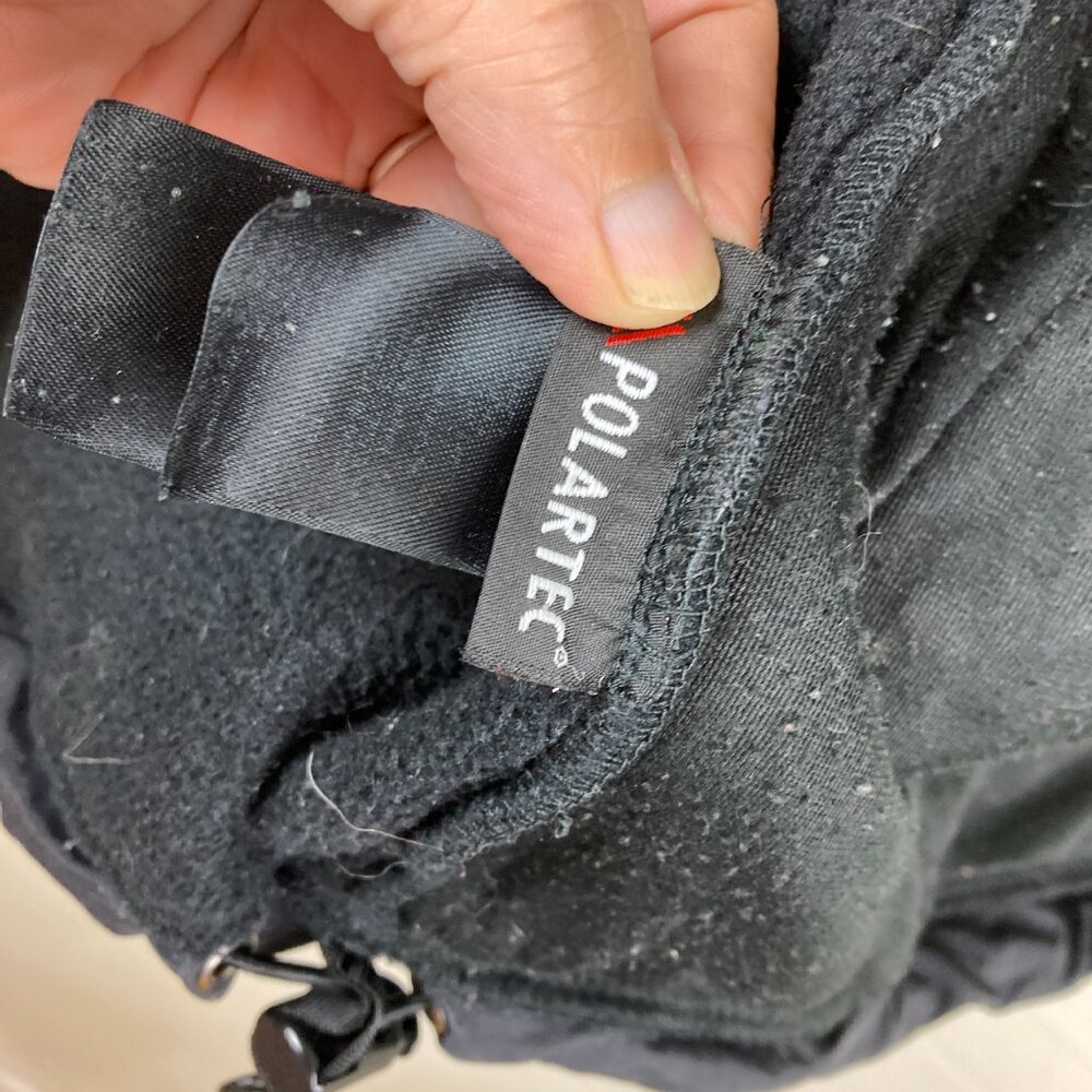 The North Face Polartec Men Sz L Black Denali Fleece Jacket Full Zip White Logo - Picture 7 of 9
